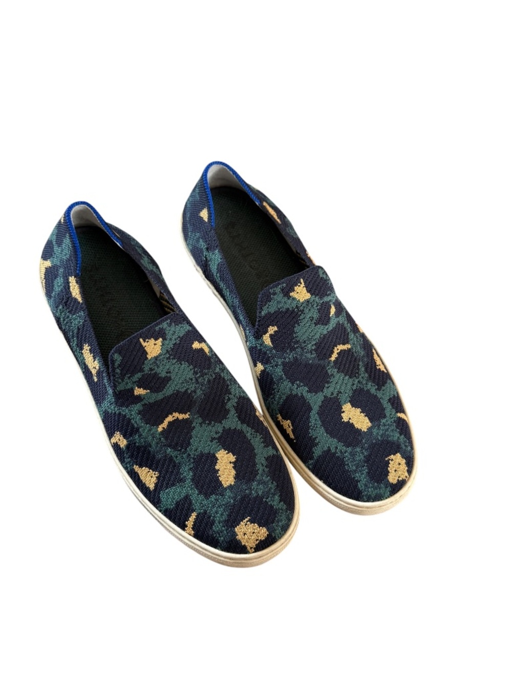 Rothy's The Slip On Blue Spot Knit Fabric Low top Lifestyle Sneakers Women's 11